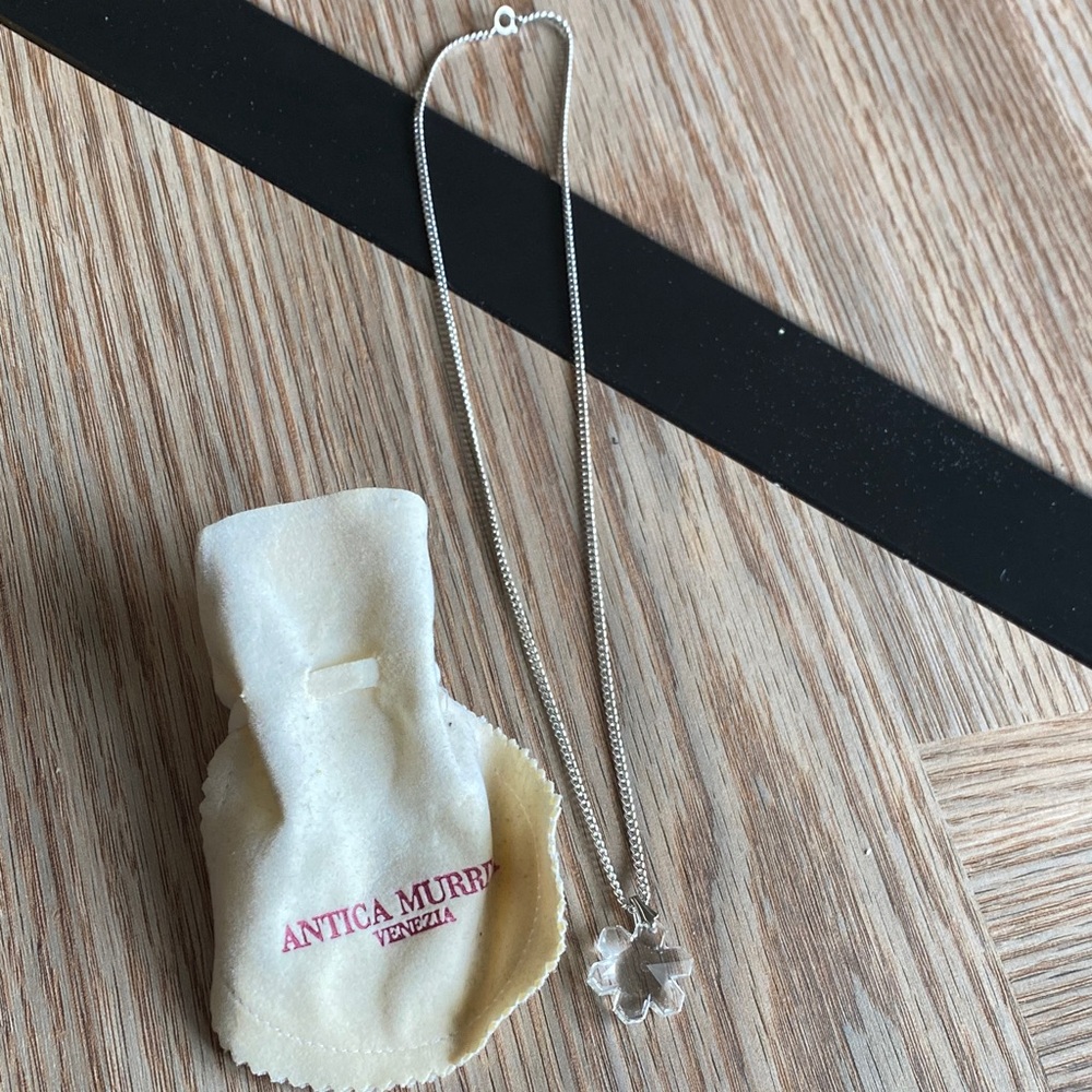 Silver Necklace with Flower Pendant